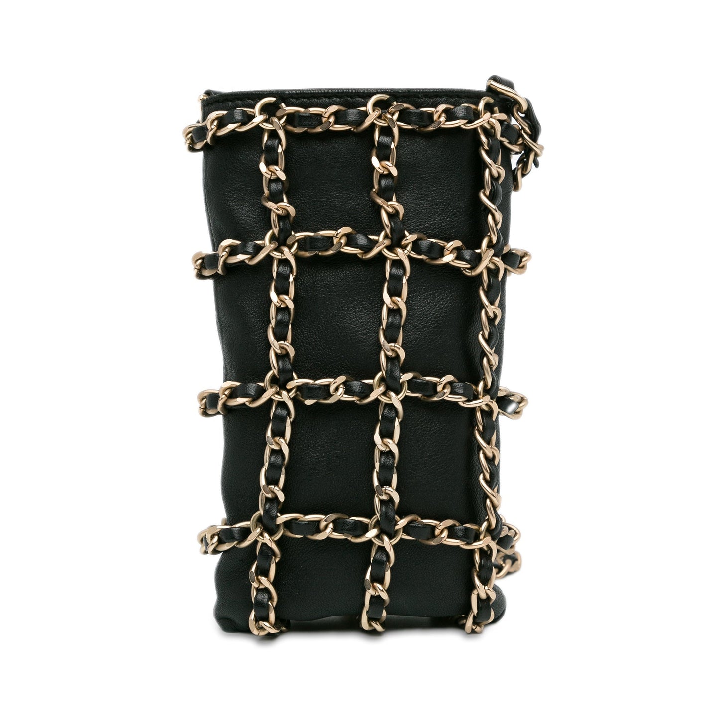 Chanel Sac Lambskin Tech Me Out Clutch With Chain