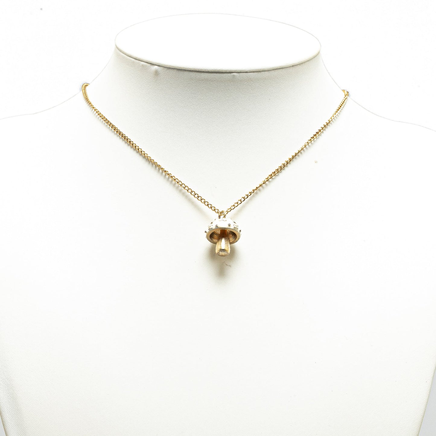 Gold Chanel Gold Plated CC Mushroom Pendant Necklace