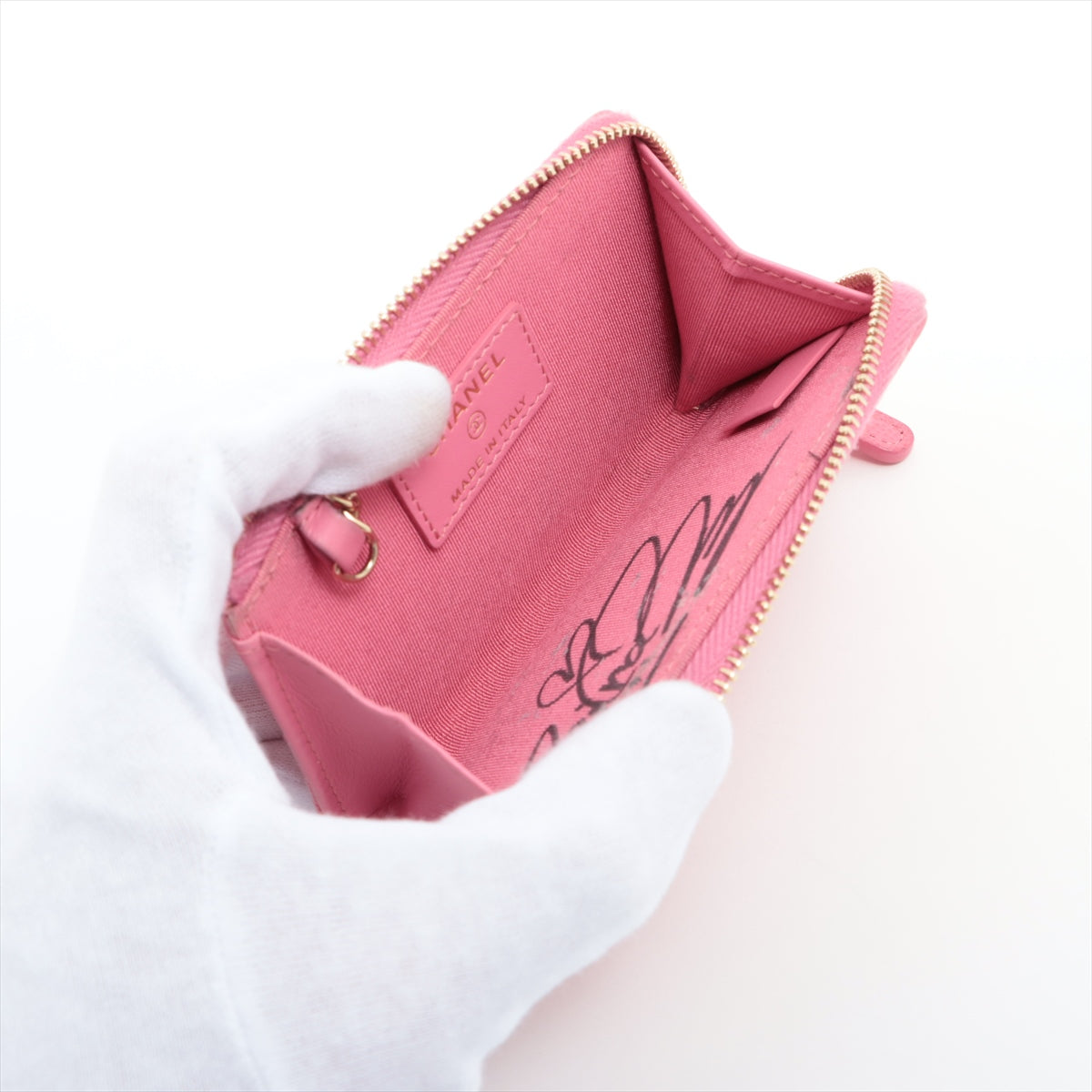 Chanel Matelasse Caviar Skin Coin Case L-shaped Zipper Pink
