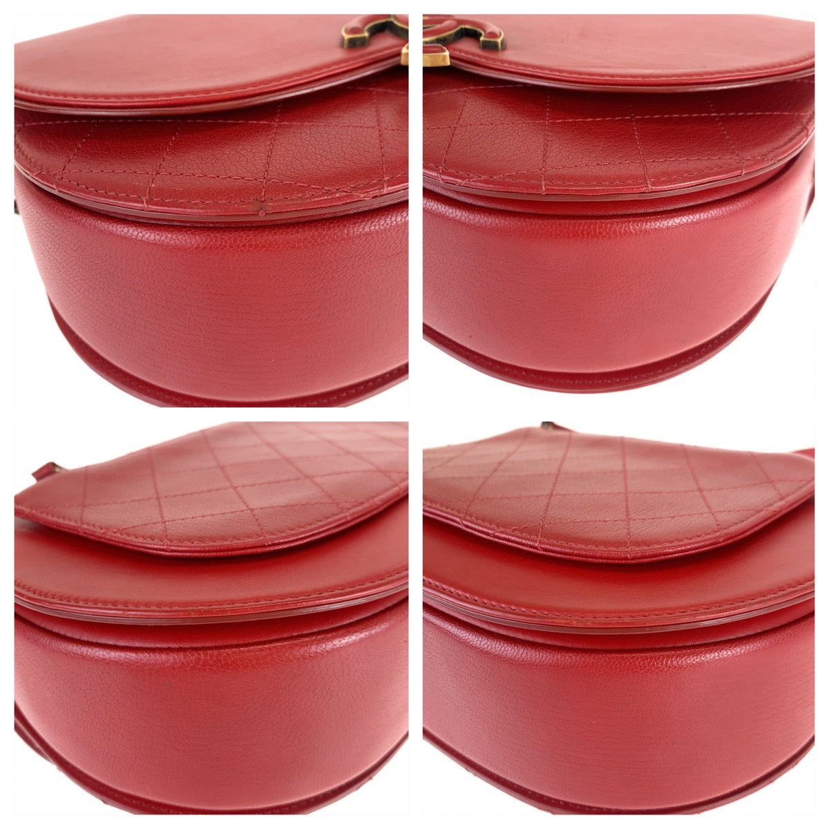 Chanel Red Leather Coco Curve Matelasse 2way Bag