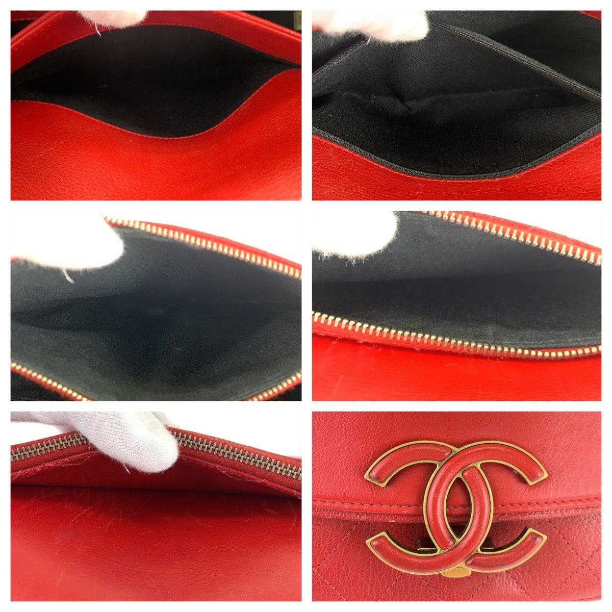 Chanel Red Leather Coco Curve Matelasse 2way Bag