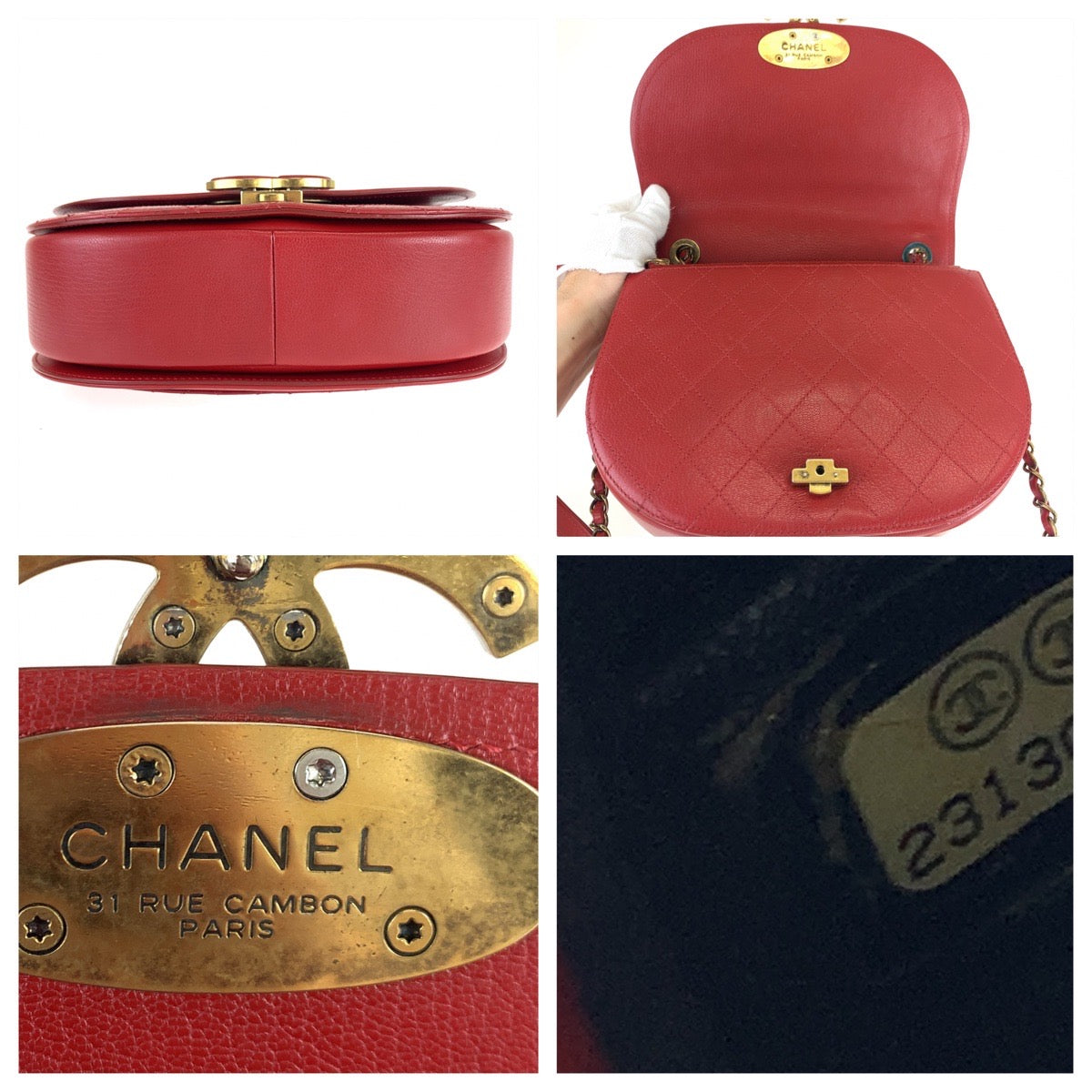 Chanel Red Leather Coco Curve Matelasse 2way Bag
