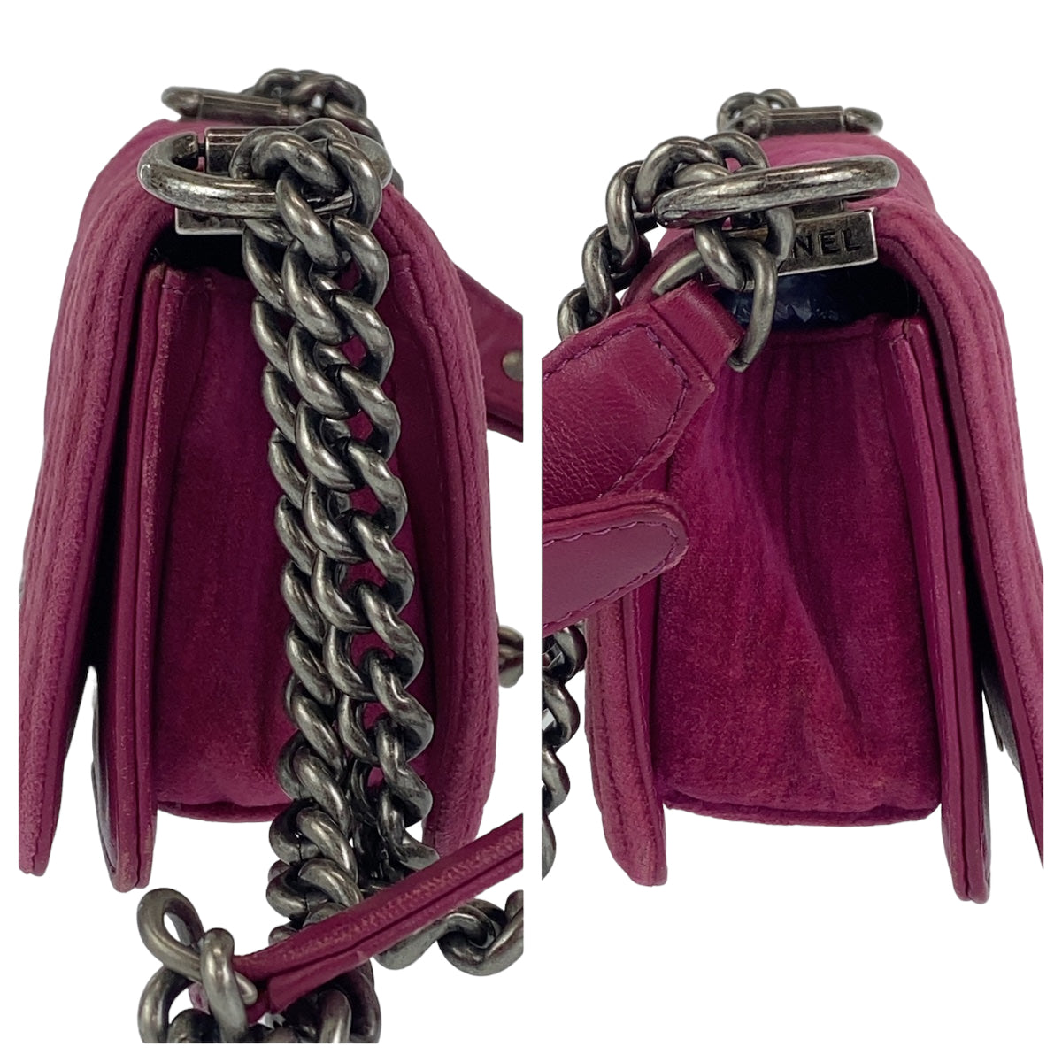 Chanel Boy Matelasse Velvet Leather Shoulder Bag
