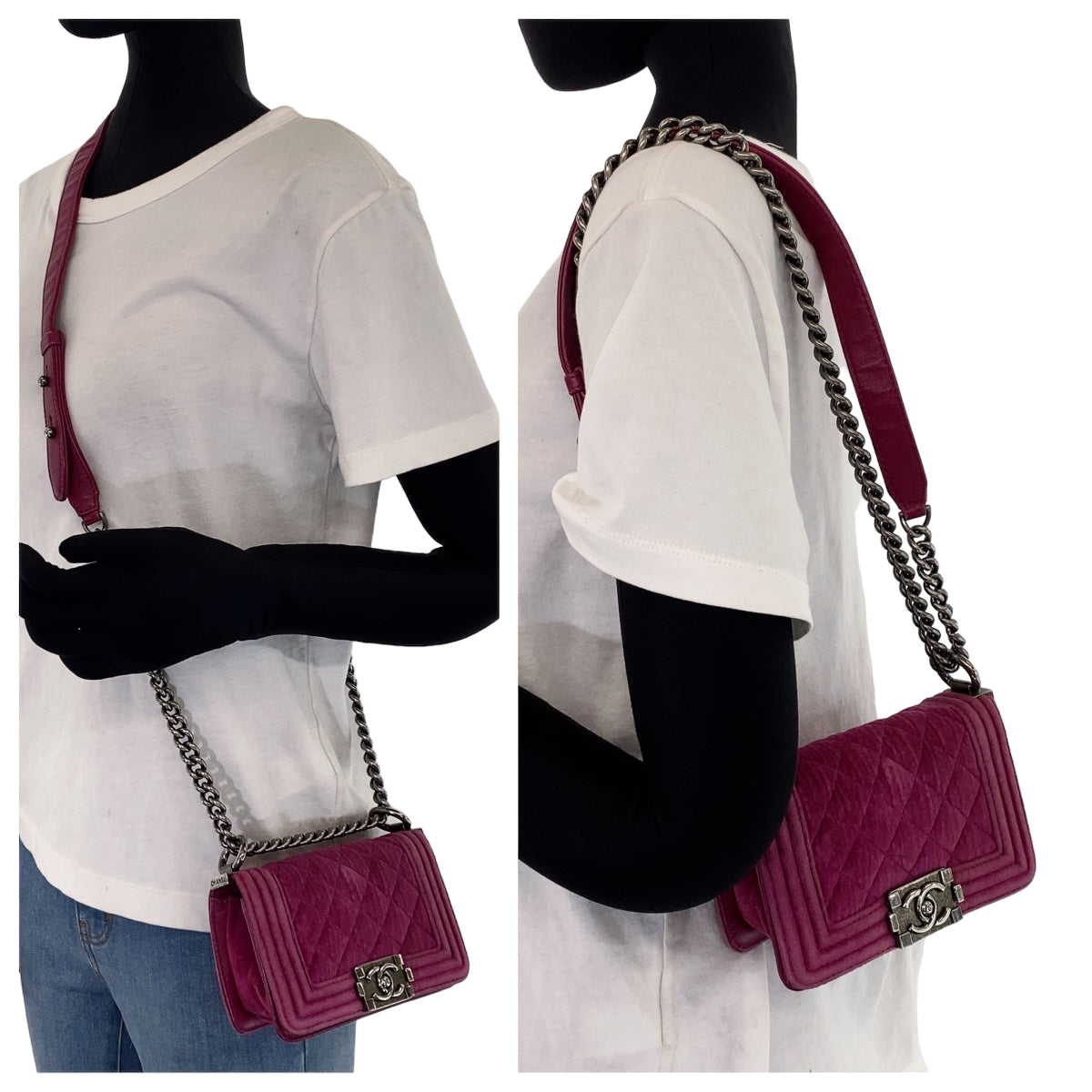Chanel Boy Matelasse Velvet Leather Shoulder Bag