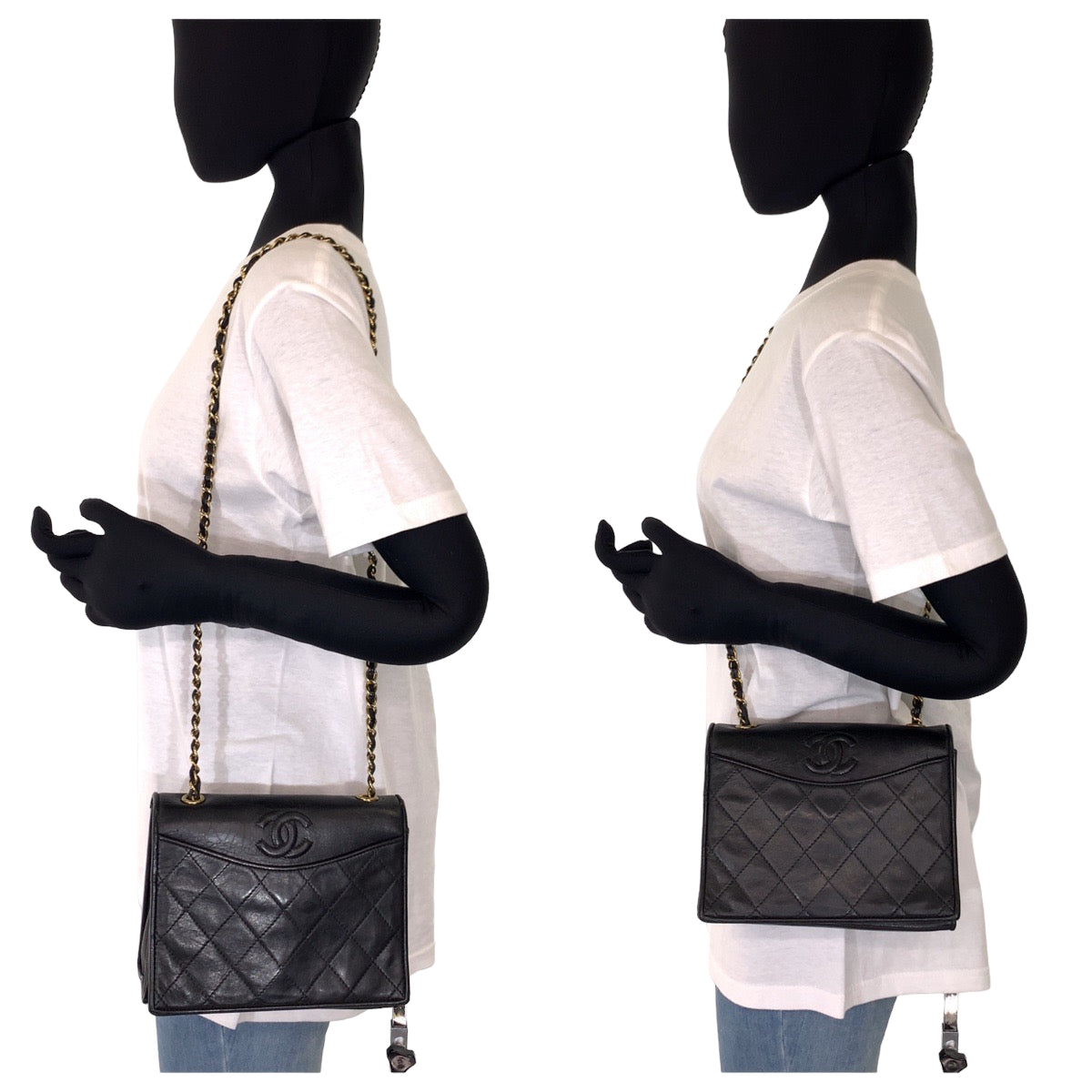 Chanel Vintage Lambskin Single Flap Crossbody Bag