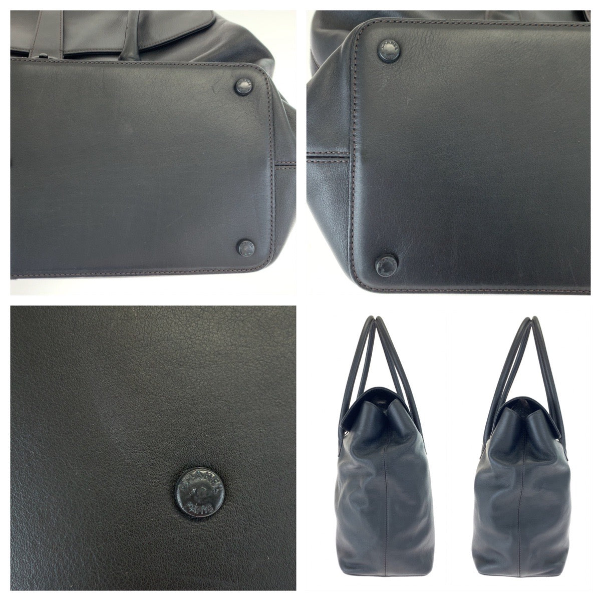 Chanel Vintage Leather Tote Bag Black