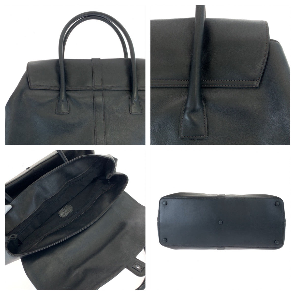 Chanel Vintage Leather Tote Bag Black