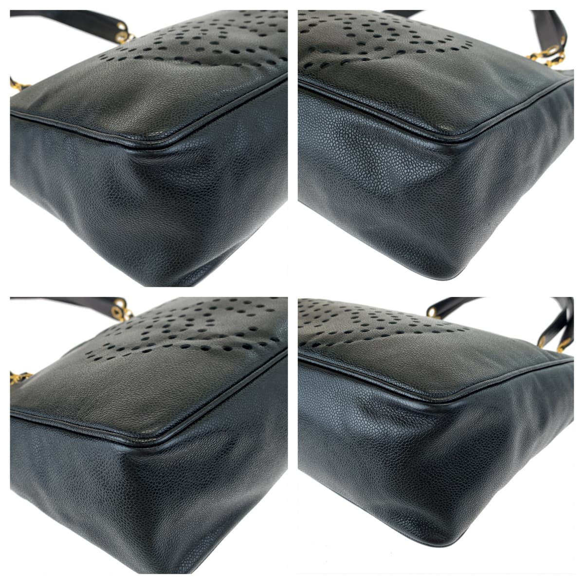 Chanel Caviar Triple Coco Chain Tote Bag