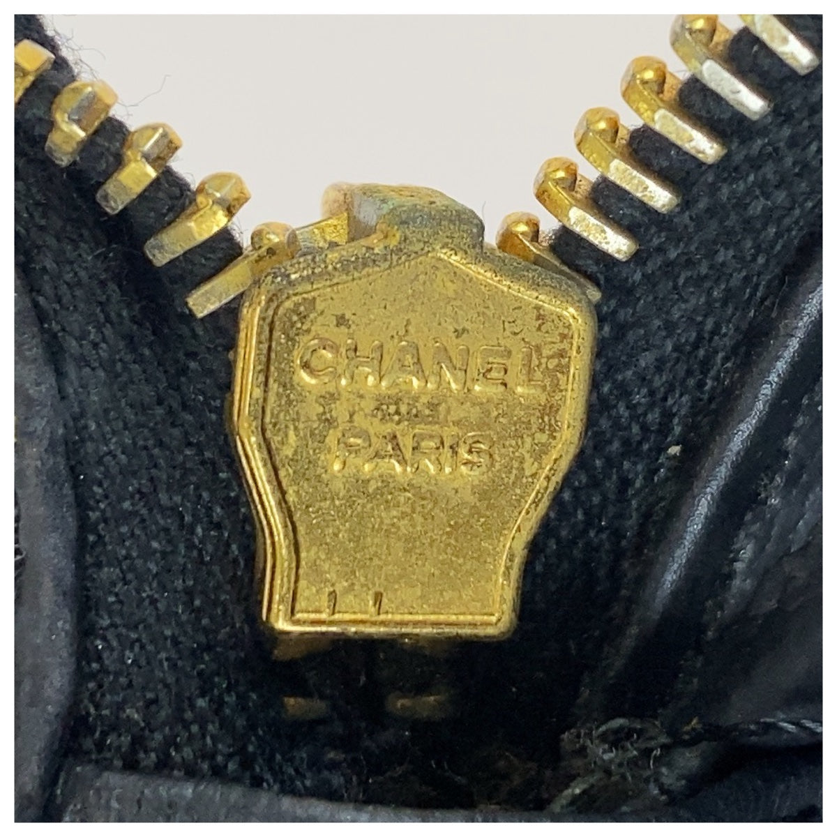 Chanel Black Enamel Pouch with Mirror