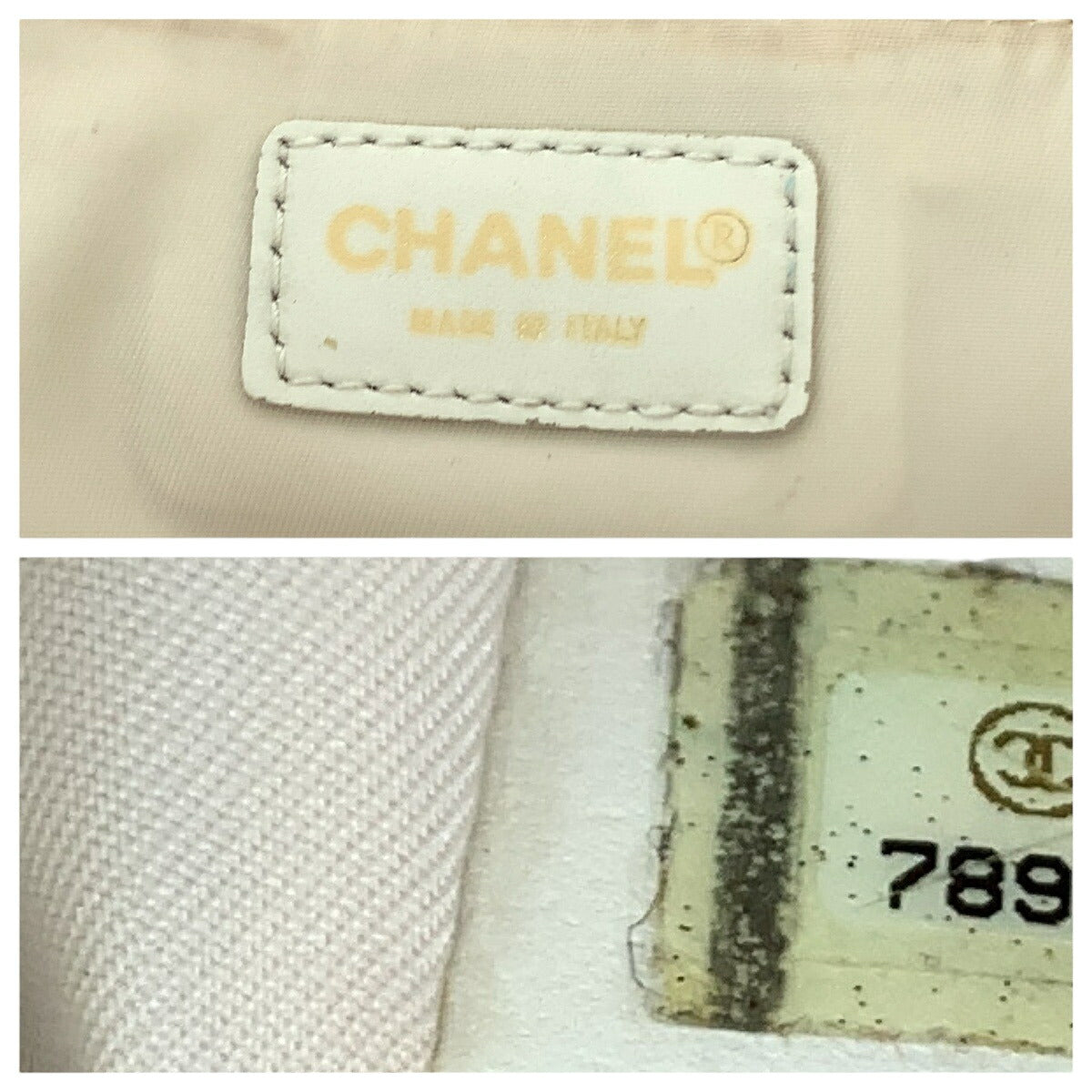 Chanel Canvas Tote Bag Pink White Gold