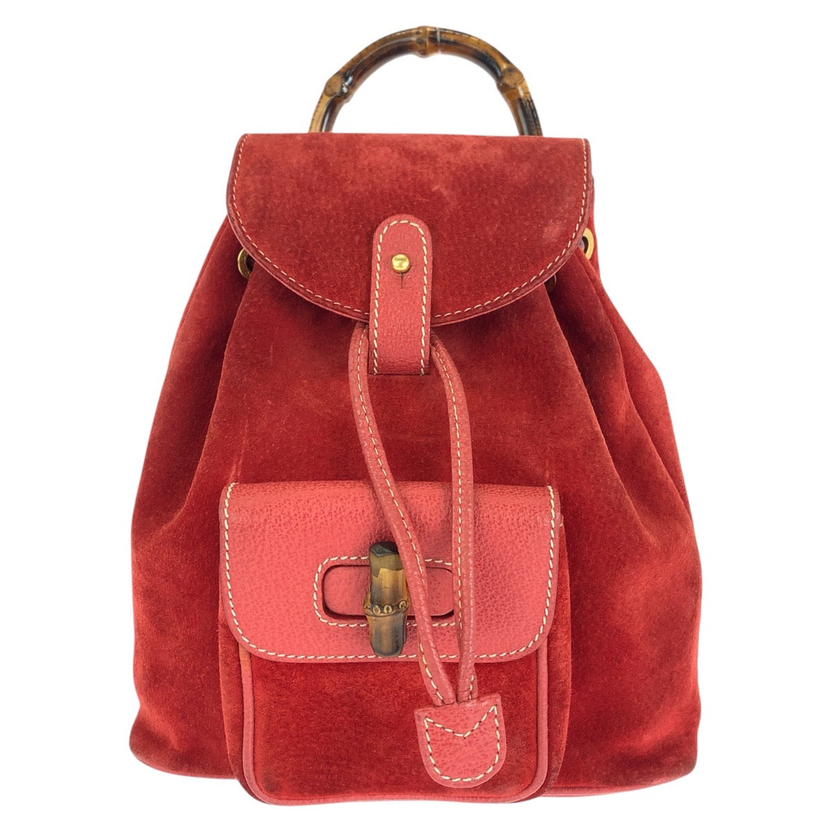 Gucci Bamboo Suede Leather Backpack