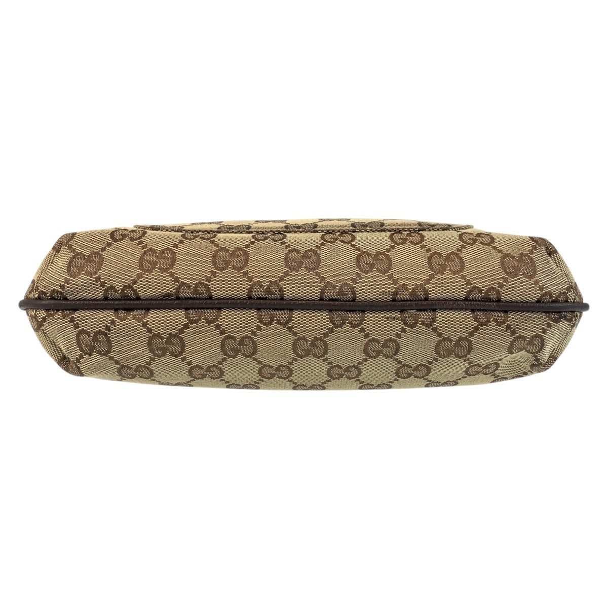 Gucci Brown Beige GG Canvas Leather Messenger Bag