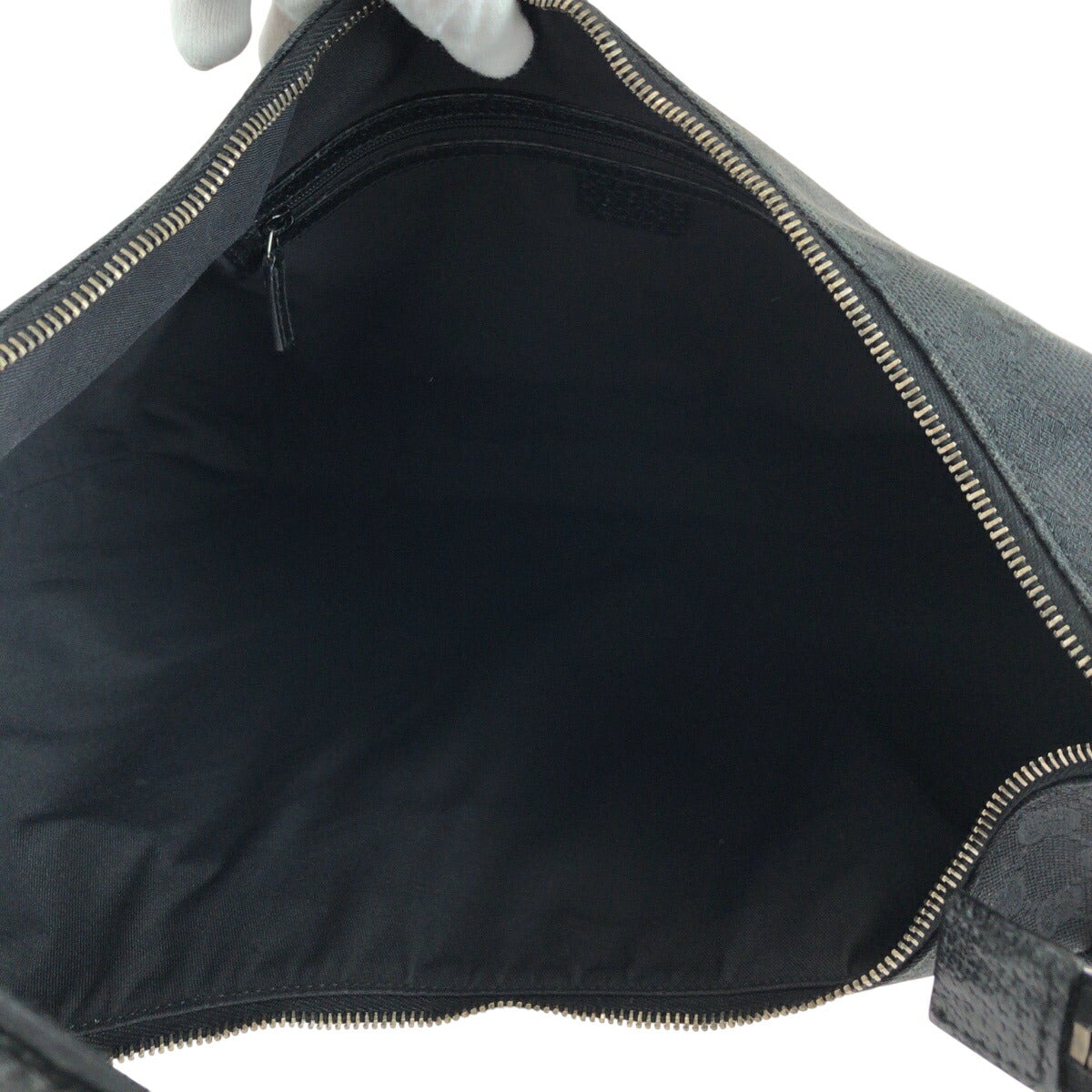 Gucci Black GG Canvas Hobo Shoulder Bag