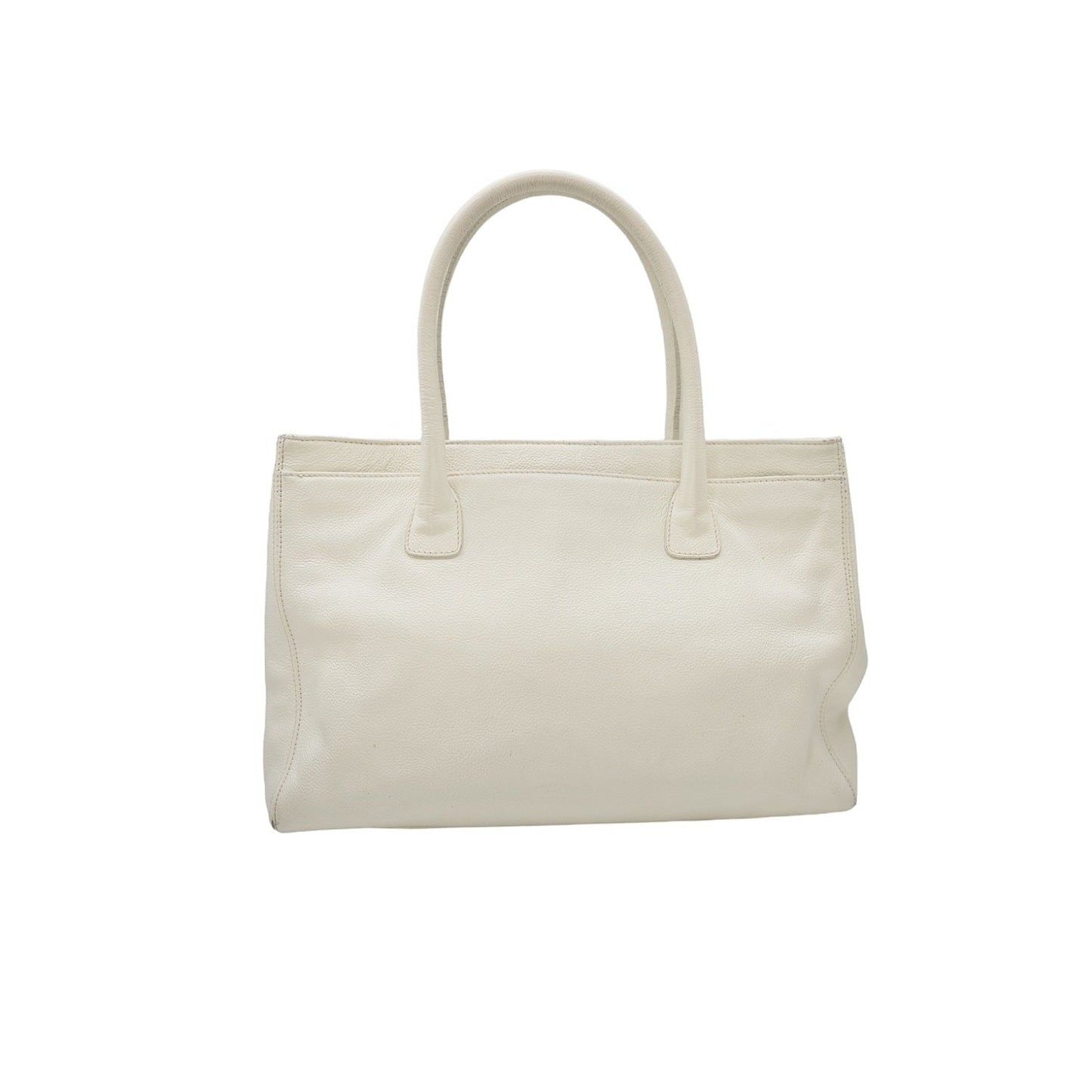 Chanel Vintage Calfskin Cerf Executive Shopper Tote White