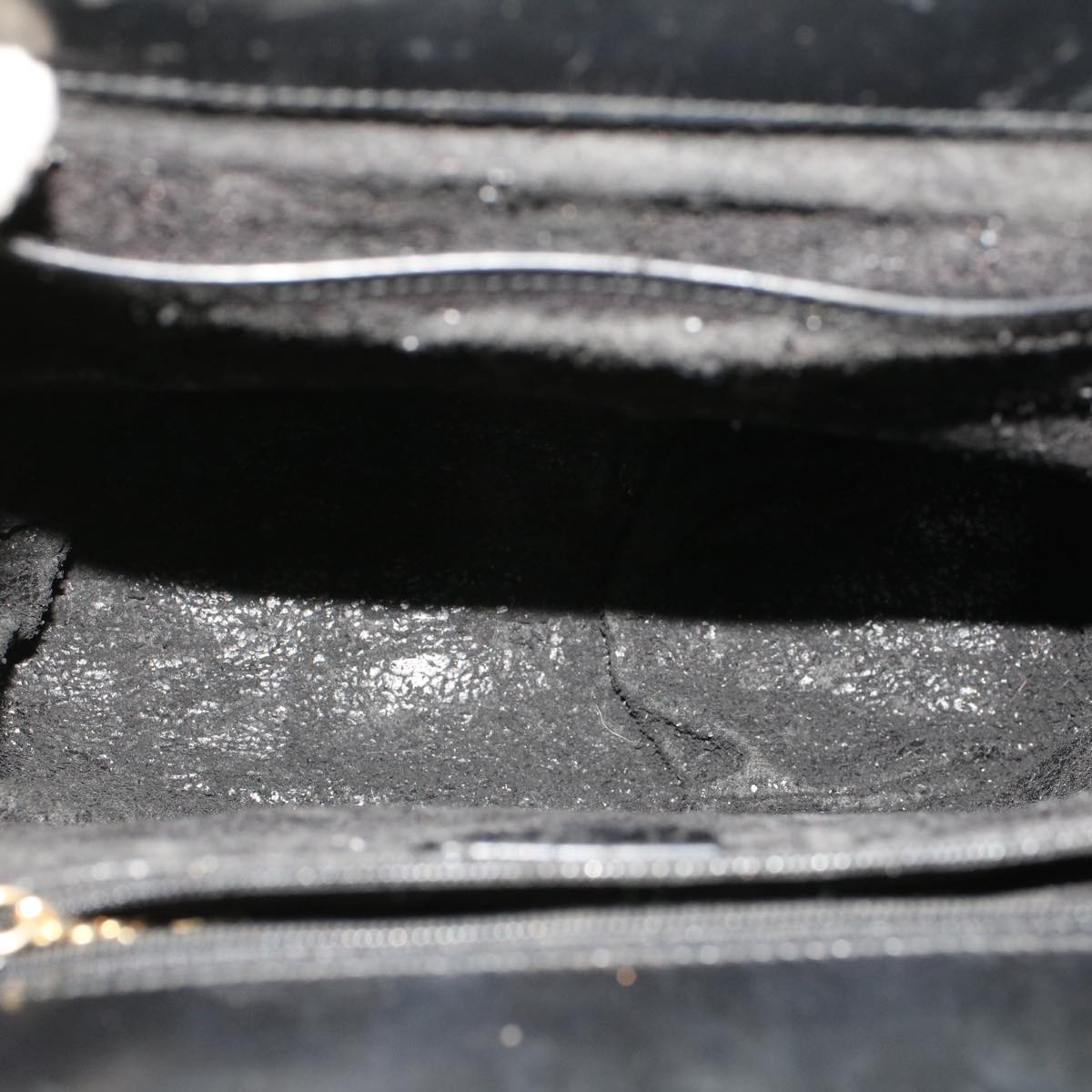 GUCCI Bamboo Gamaguchi Hand Bag Leather Black 000.781.0295 43320