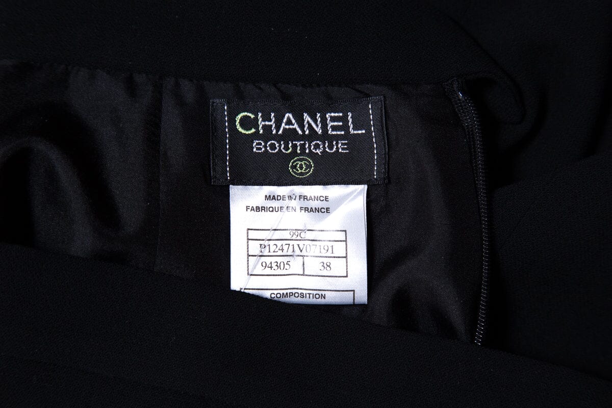 Chanel Black Pencil Skirt SZ 38
