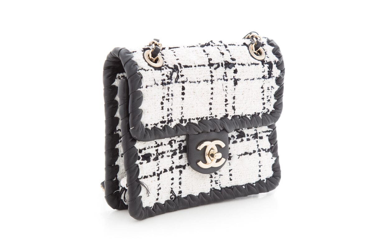 Chanel 2022+ Black & White Tweed Flap Cross-Body AS IS