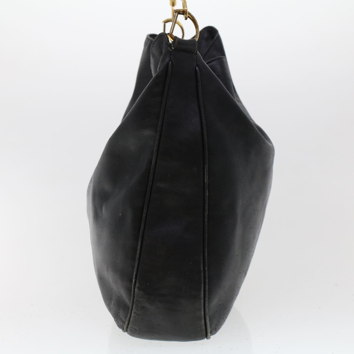GUCCI Bamboo Shoulder Bag Leather 2way Black 46000