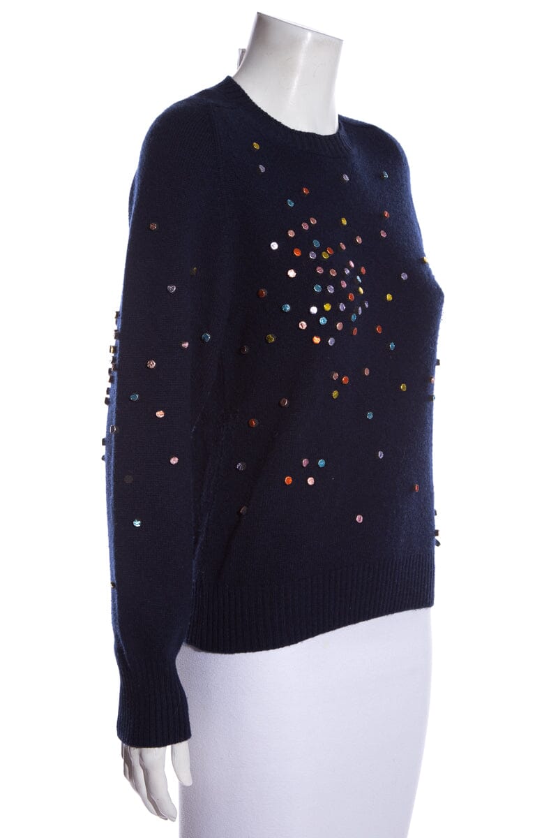 Chanel Navy Confetti Cashmere Navy SZ 34