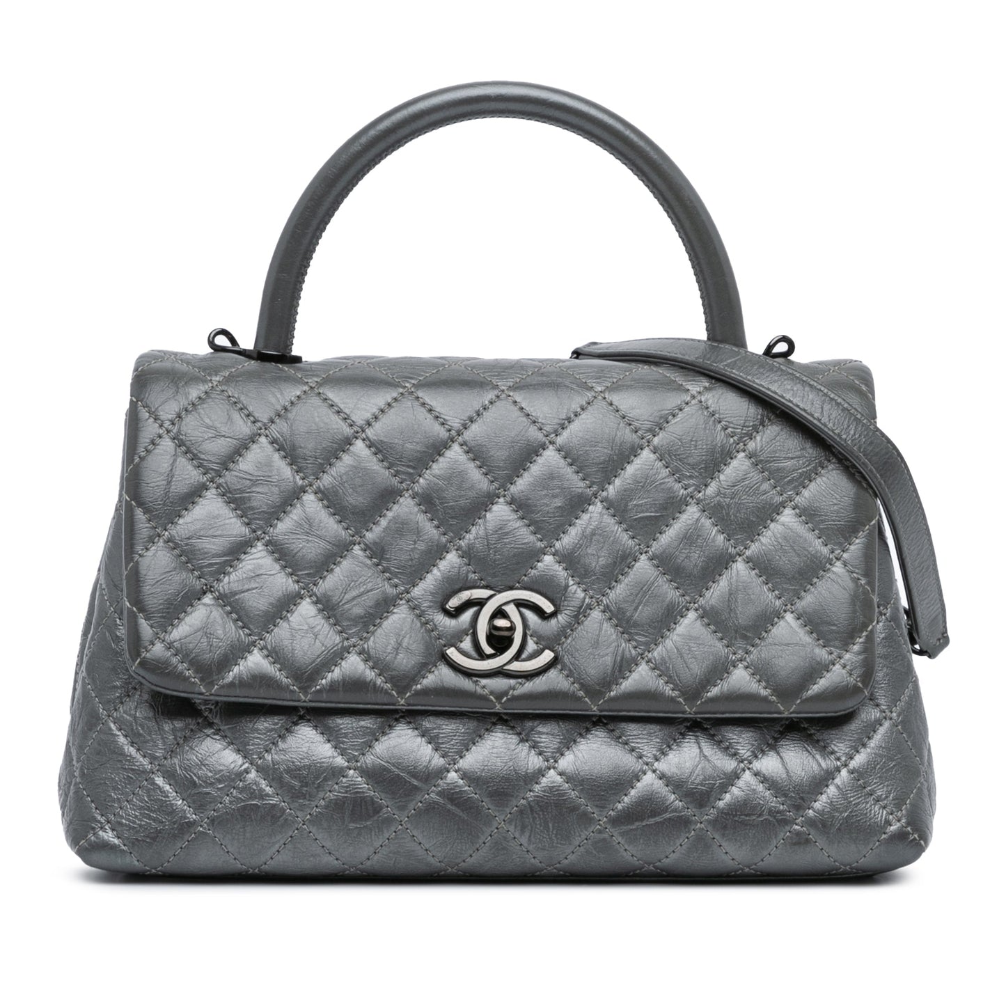 Chanel Sac Small Quilted Aged Calfskin Coco Satchel