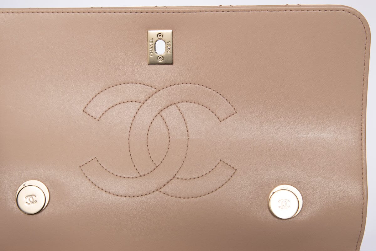 Chanel Blush Lambskin "Trendy" Handbag W/ Gold HW