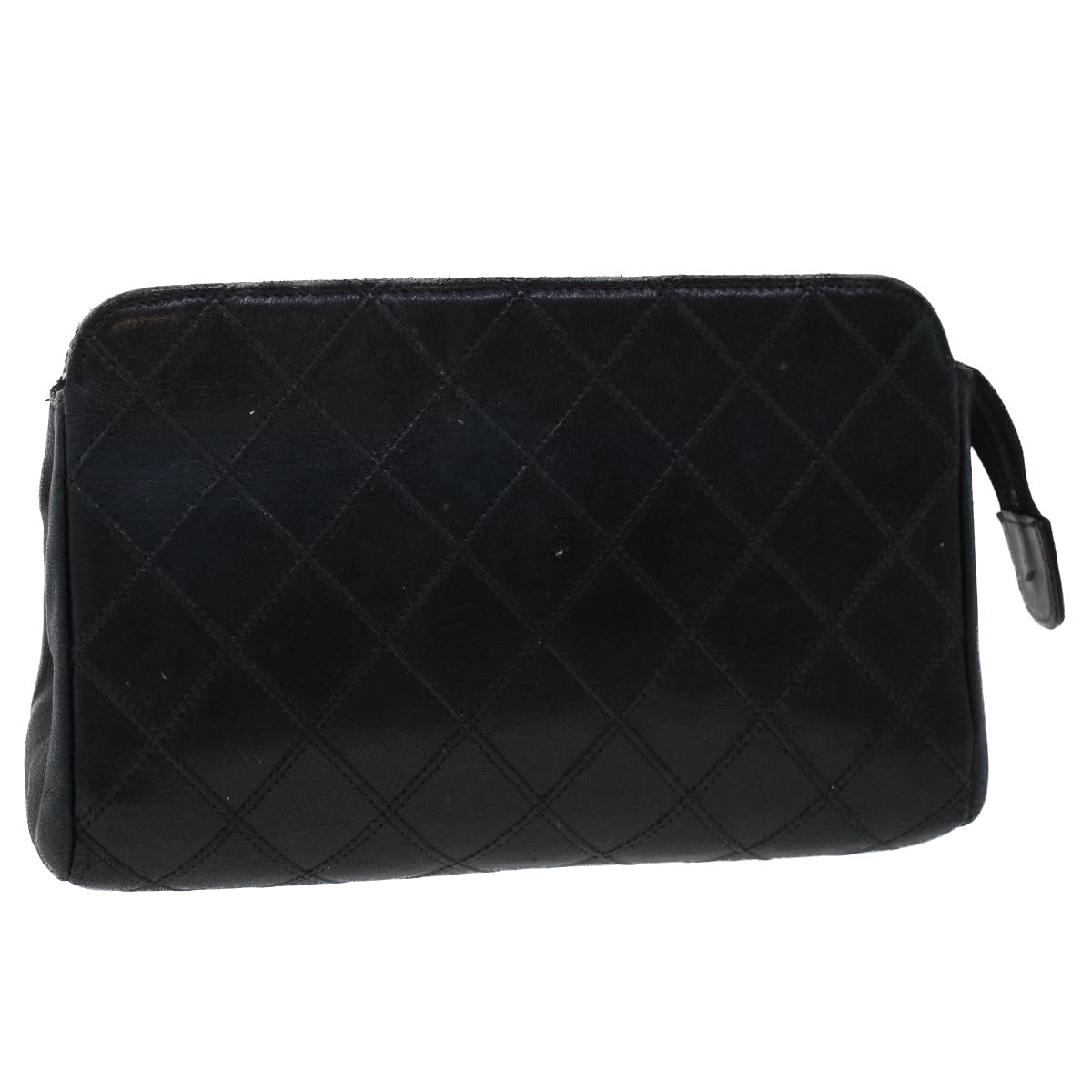 CHANEL Pouch Lamb Skin Black CC 47074