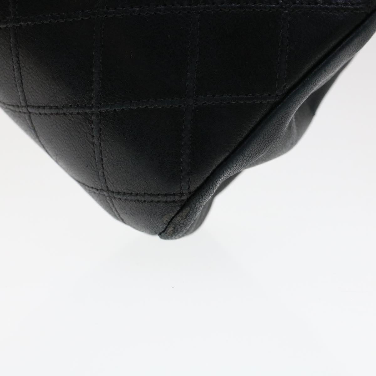 CHANEL Pouch Lamb Skin Black CC 47074