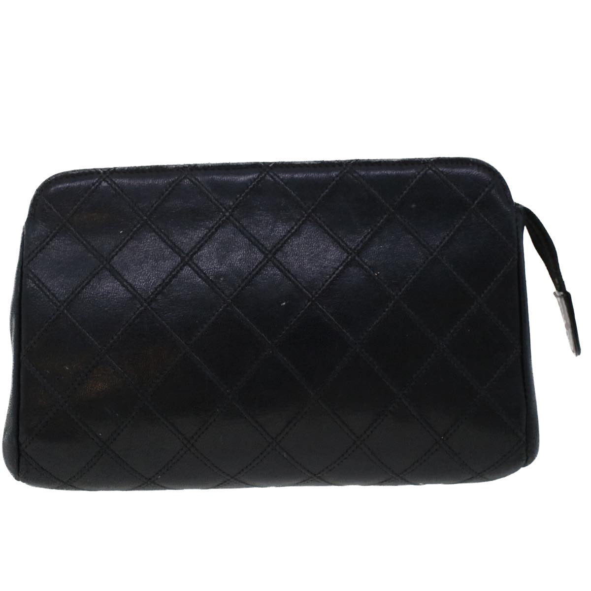 CHANEL Pouch Lamb Skin Black CC 47074