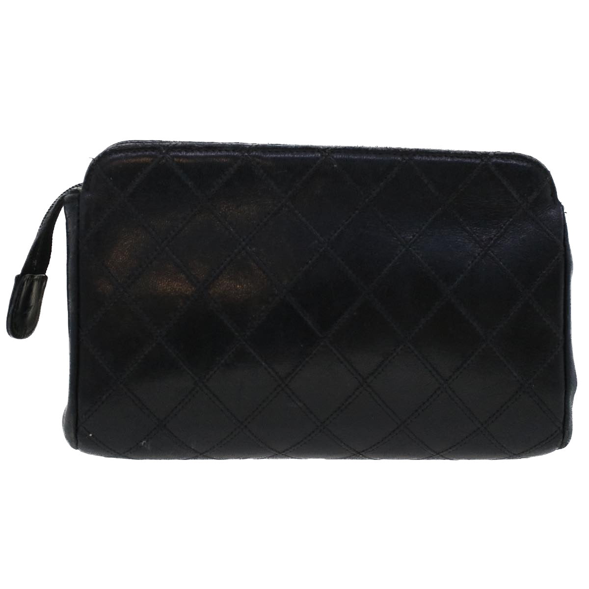 CHANEL Pouch Lamb Skin Black CC 47074