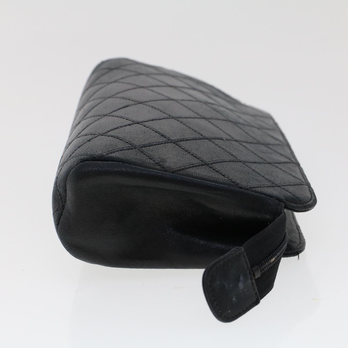 CHANEL Pouch Lamb Skin Black CC 47074