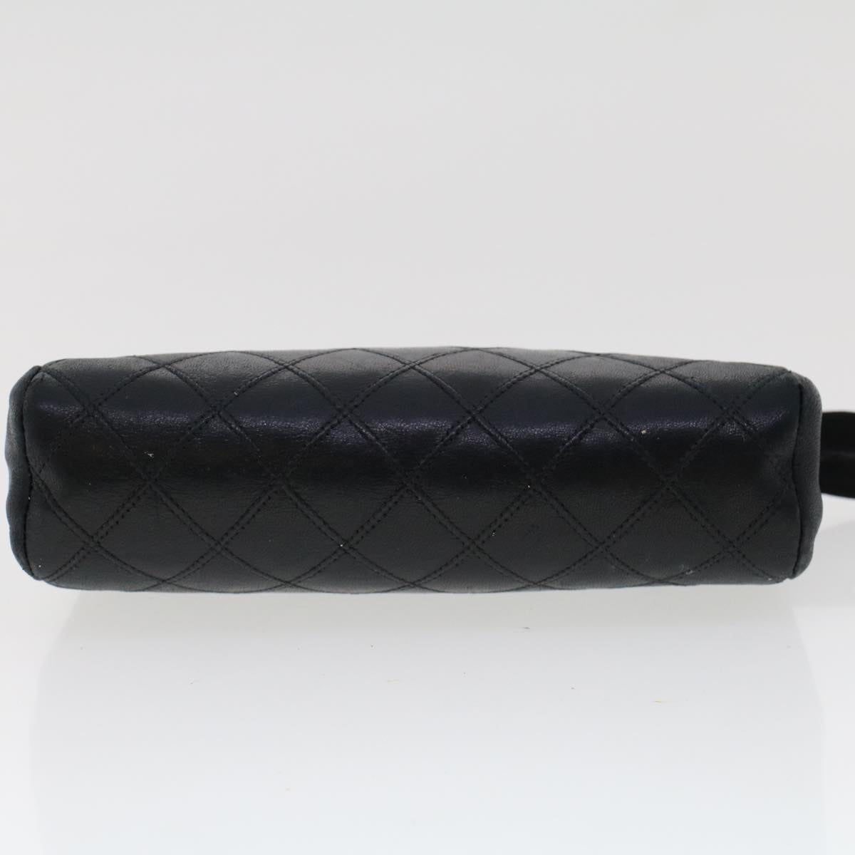CHANEL Pouch Lamb Skin Black CC 47074