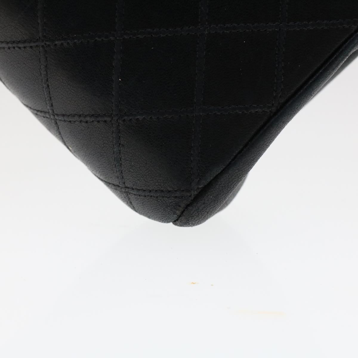 CHANEL Pouch Lamb Skin Black CC 47074