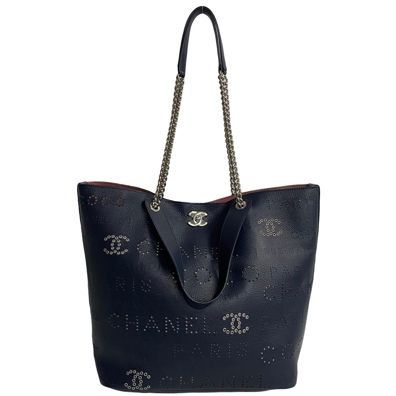 Chanel CC Logo Eyelets Bag Leather Tote Bag in New Condition