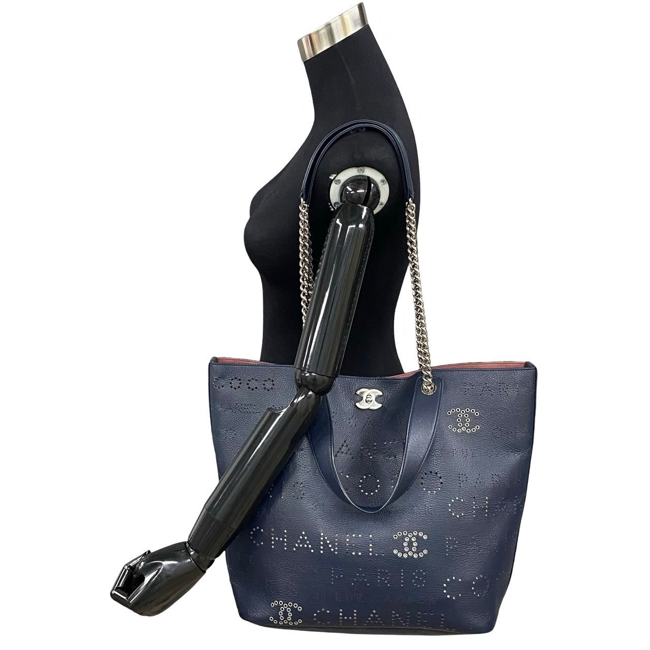 Chanel CC Logo Eyelets Bag Leather Tote Bag in New Condition