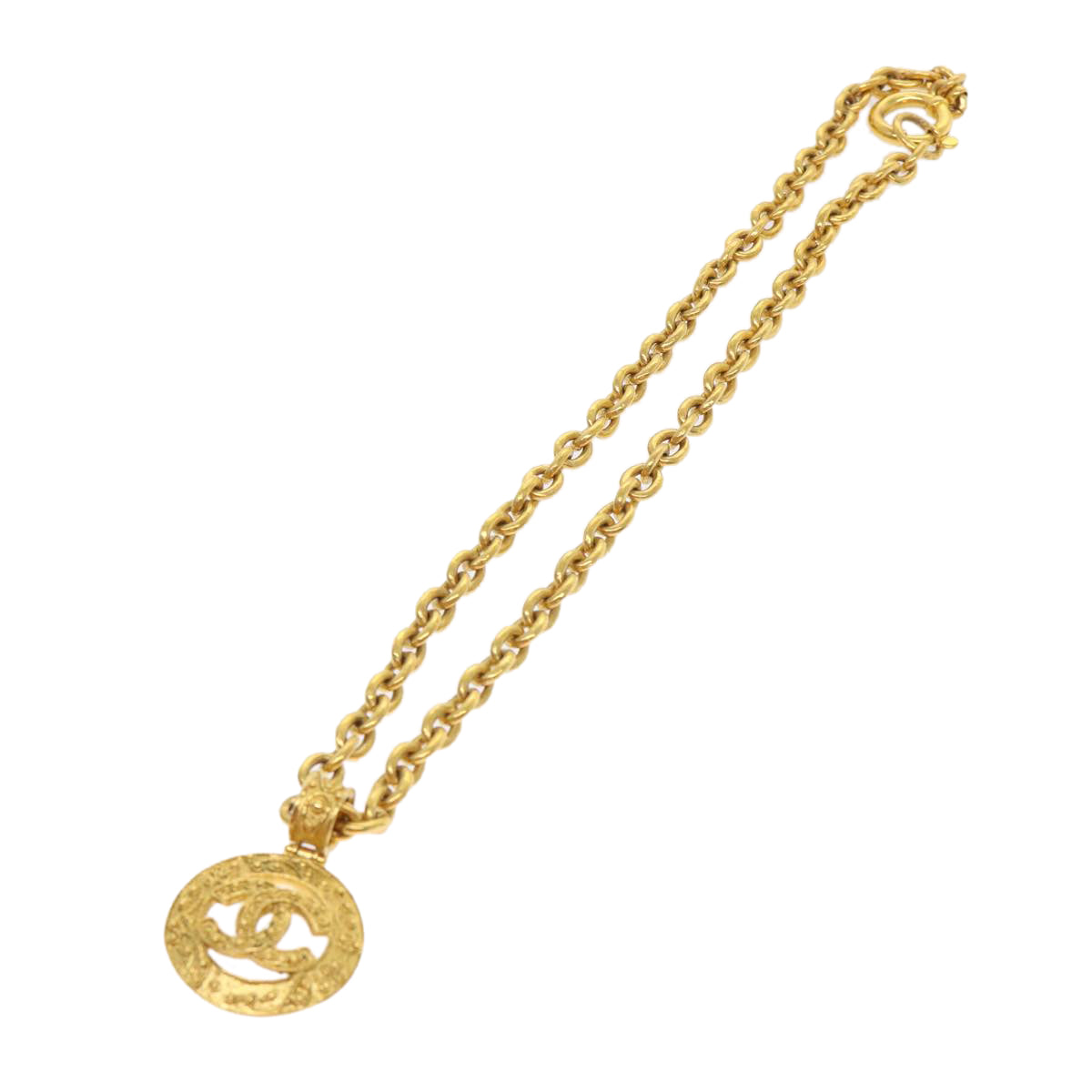 CHANEL Chain Necklace Gold Tone CC 47582A