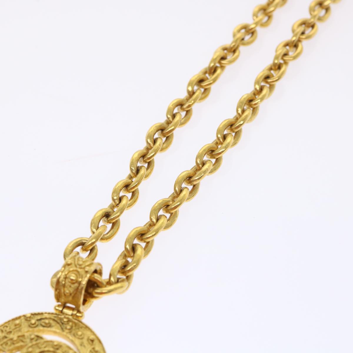 CHANEL Chain Necklace Gold Tone CC 47582A