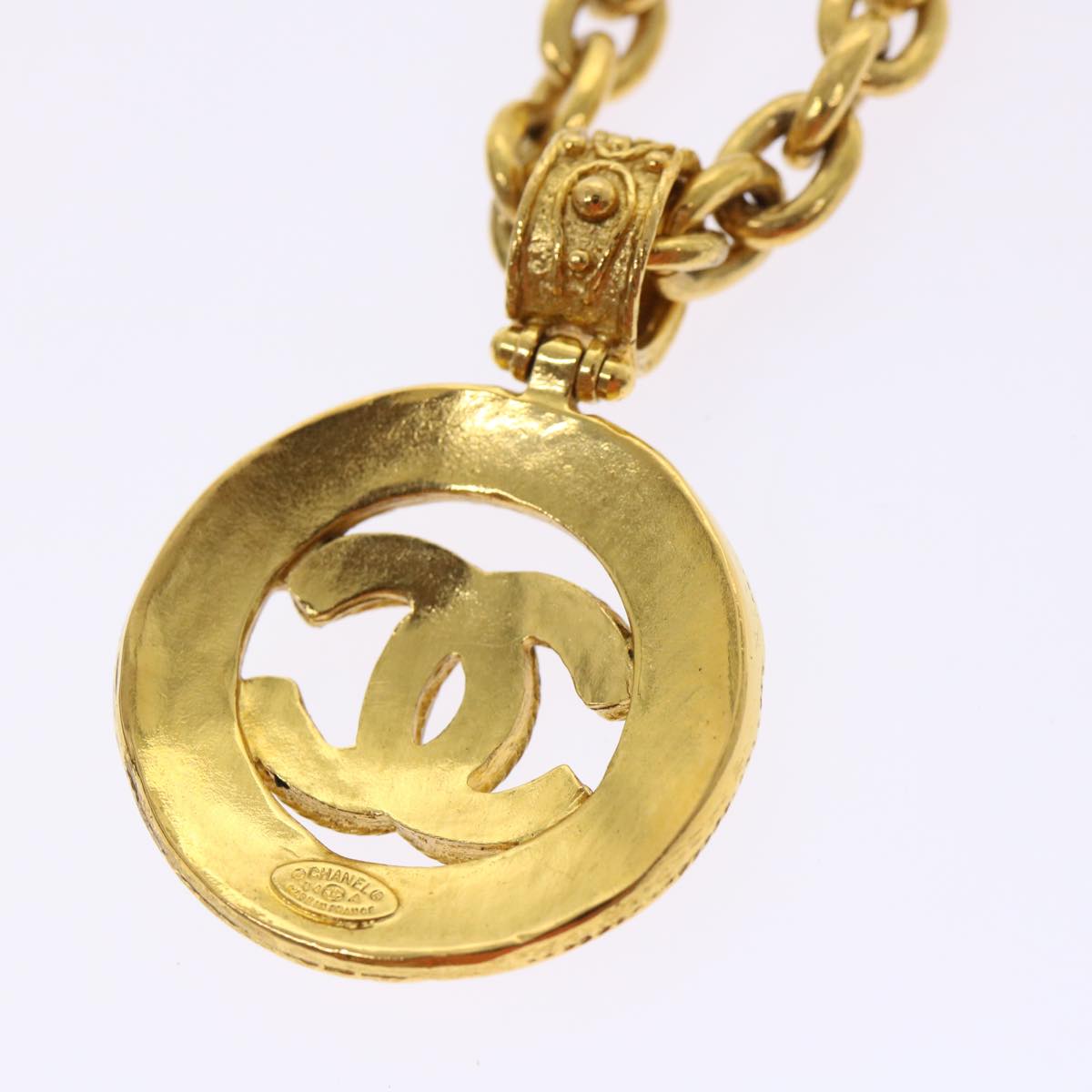 CHANEL Chain Necklace Gold Tone CC 47582A