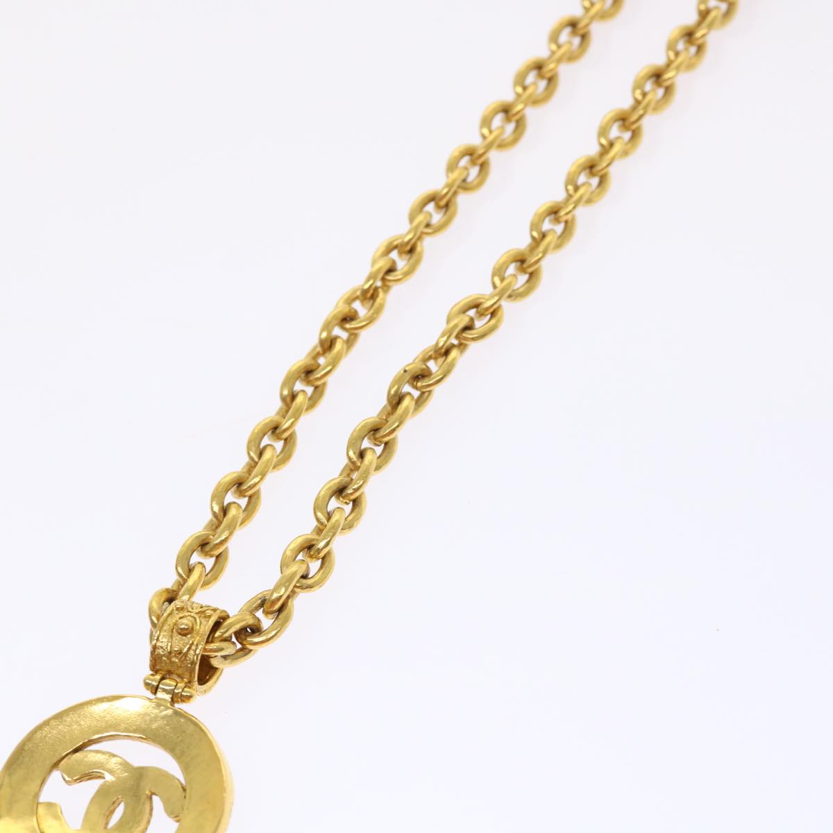 CHANEL Chain Necklace Gold Tone CC 47582A