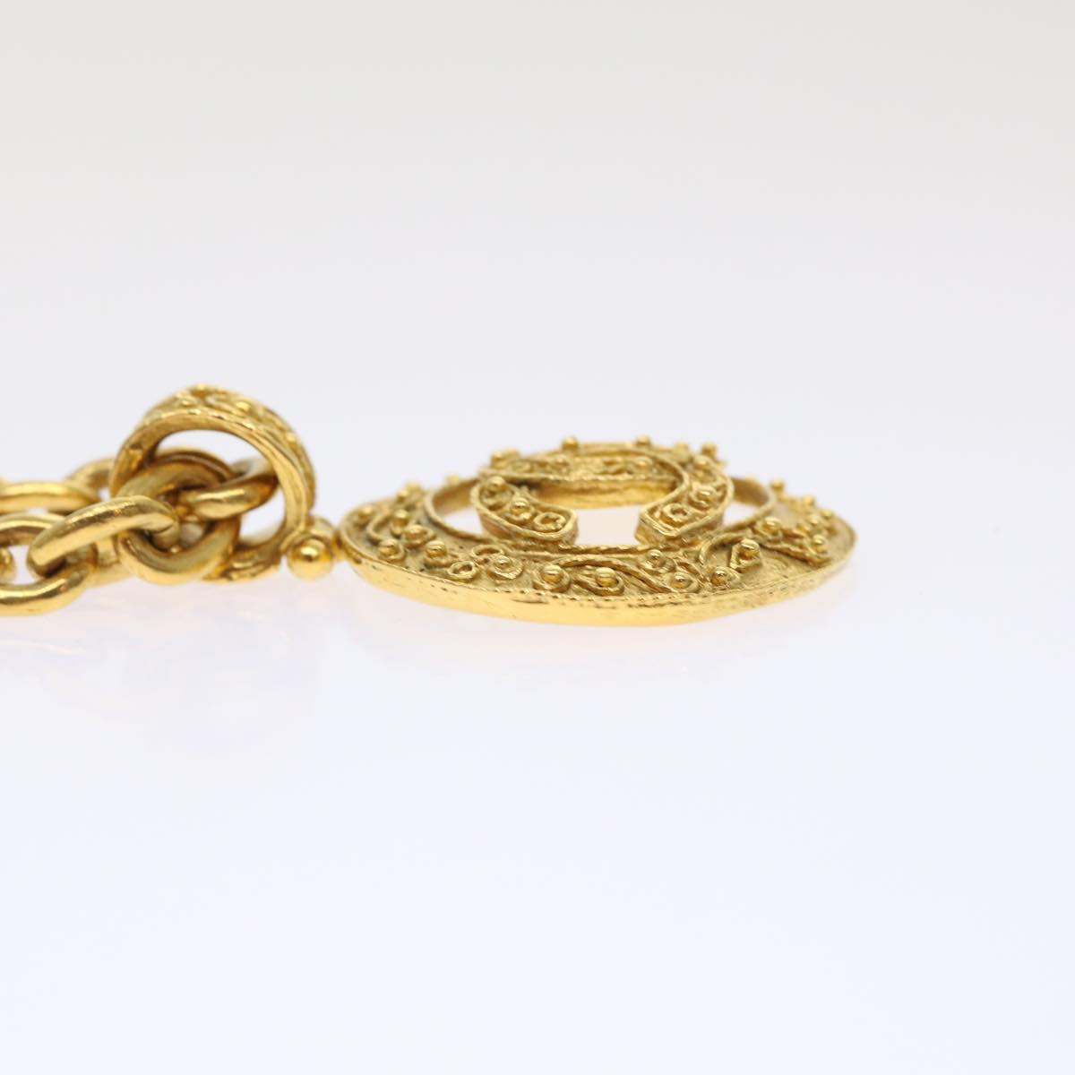 CHANEL Chain Necklace Gold Tone CC 47582A