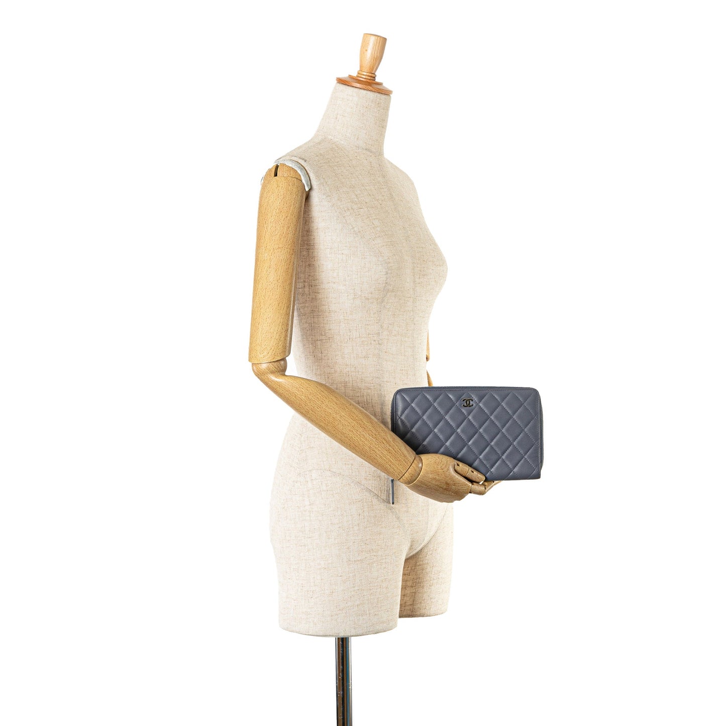 Chanel Sac CC Quilted Lambskin Zip Around Wallet
