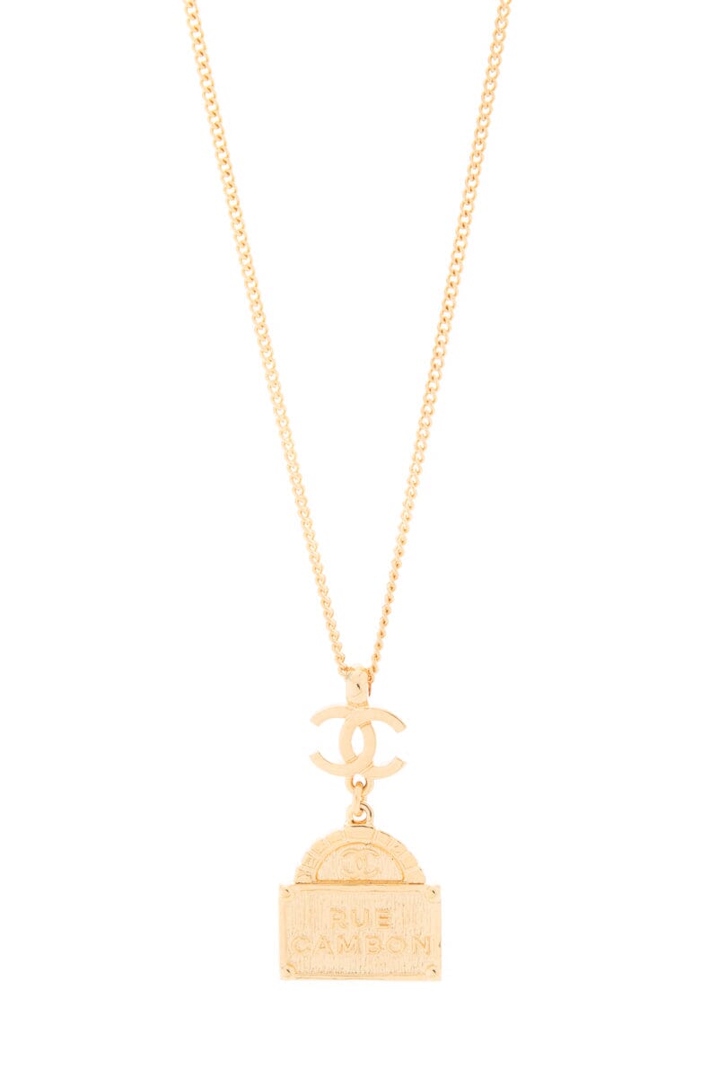 Chanel 2022 Gold Long CC Rue Cambon Necklace