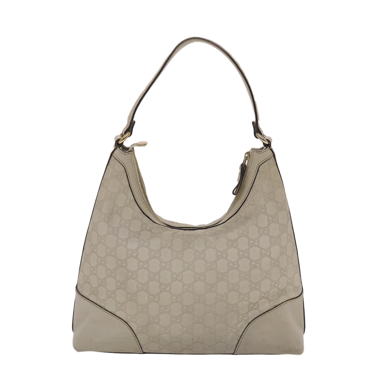 GUCCI Shima Shoulder Bag Leather White 002404 49070