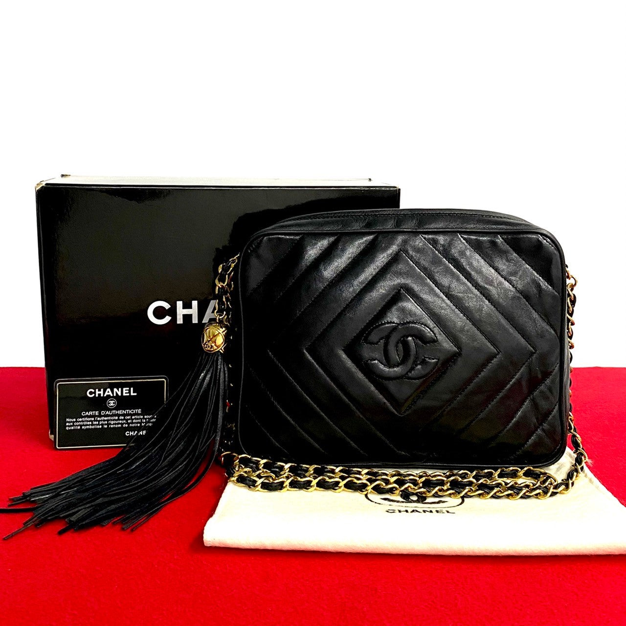 Chanel CC Tassel Camera Bag Leather Crossbody Bag