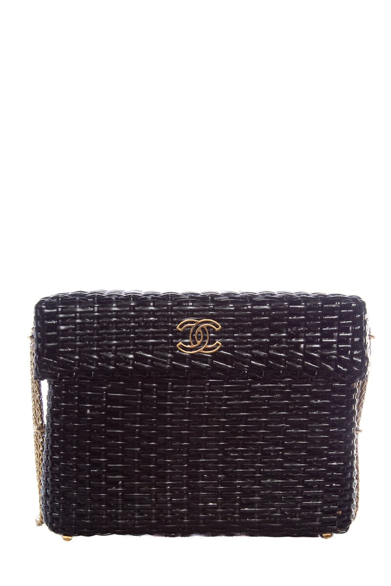 Chanel Black Wicker Basket Bag Cross-Body