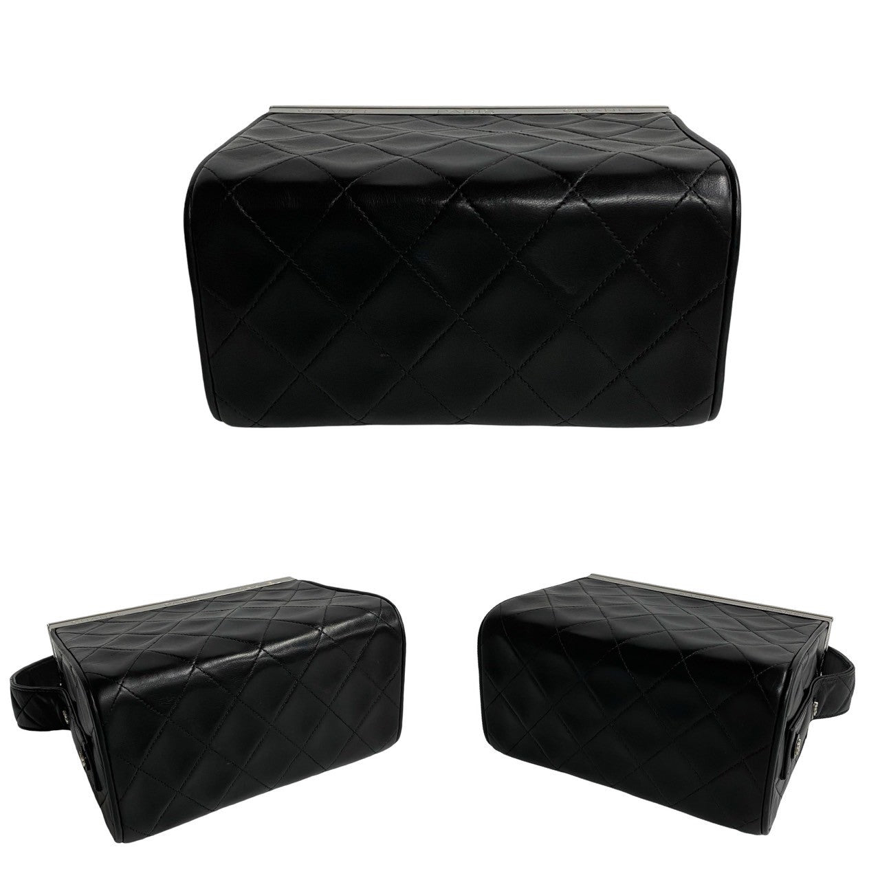 Chanel CC Quilted Frame Vanity Bag Leather Handbag