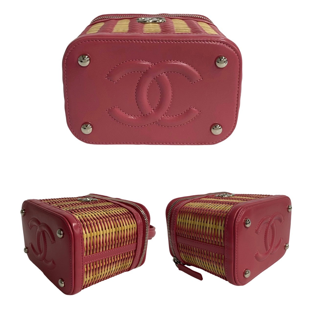 Chanel CC Raffia Vanity Case Natural Material Crossbody Bag