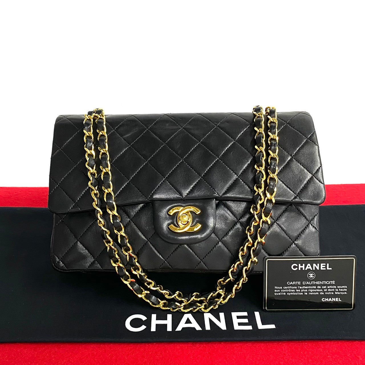 Chanel Medium Classic Double Flap Bag Leather Crossbody Bag