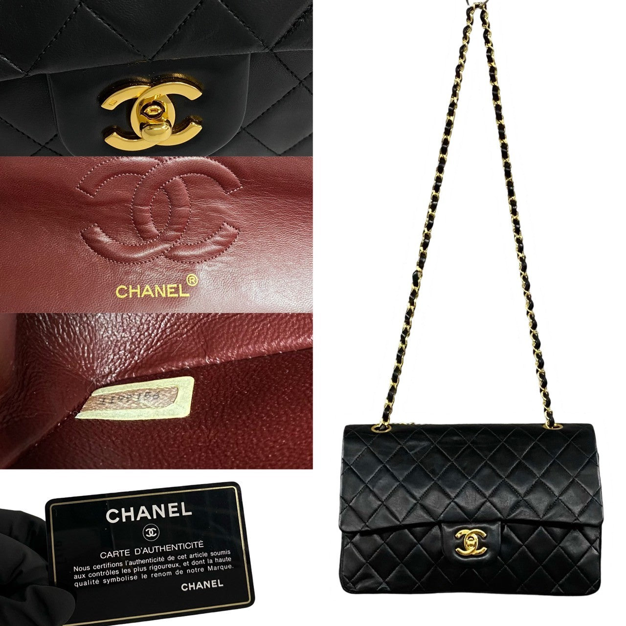 Chanel Medium Classic Double Flap Bag Leather Crossbody Bag