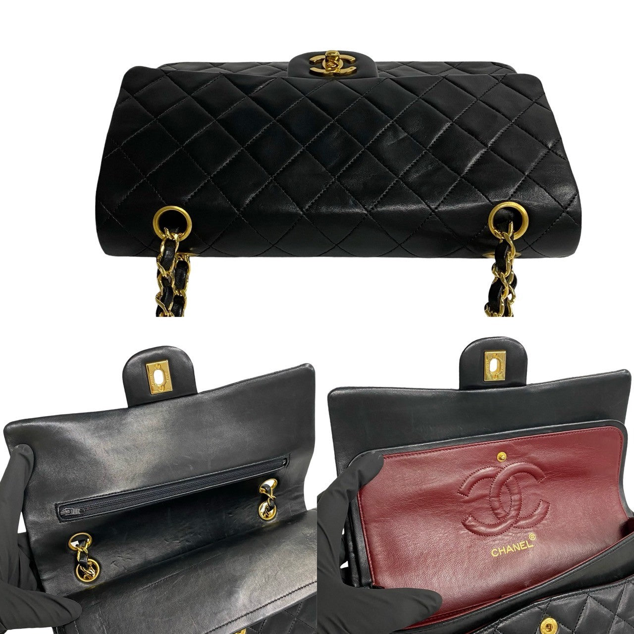 Chanel Medium Classic Double Flap Bag Leather Crossbody Bag