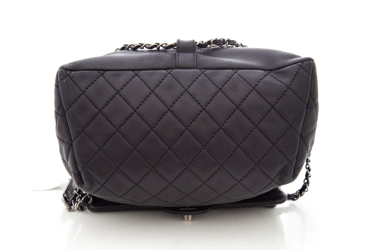 Chanel Black Lambskin CC Backpack
